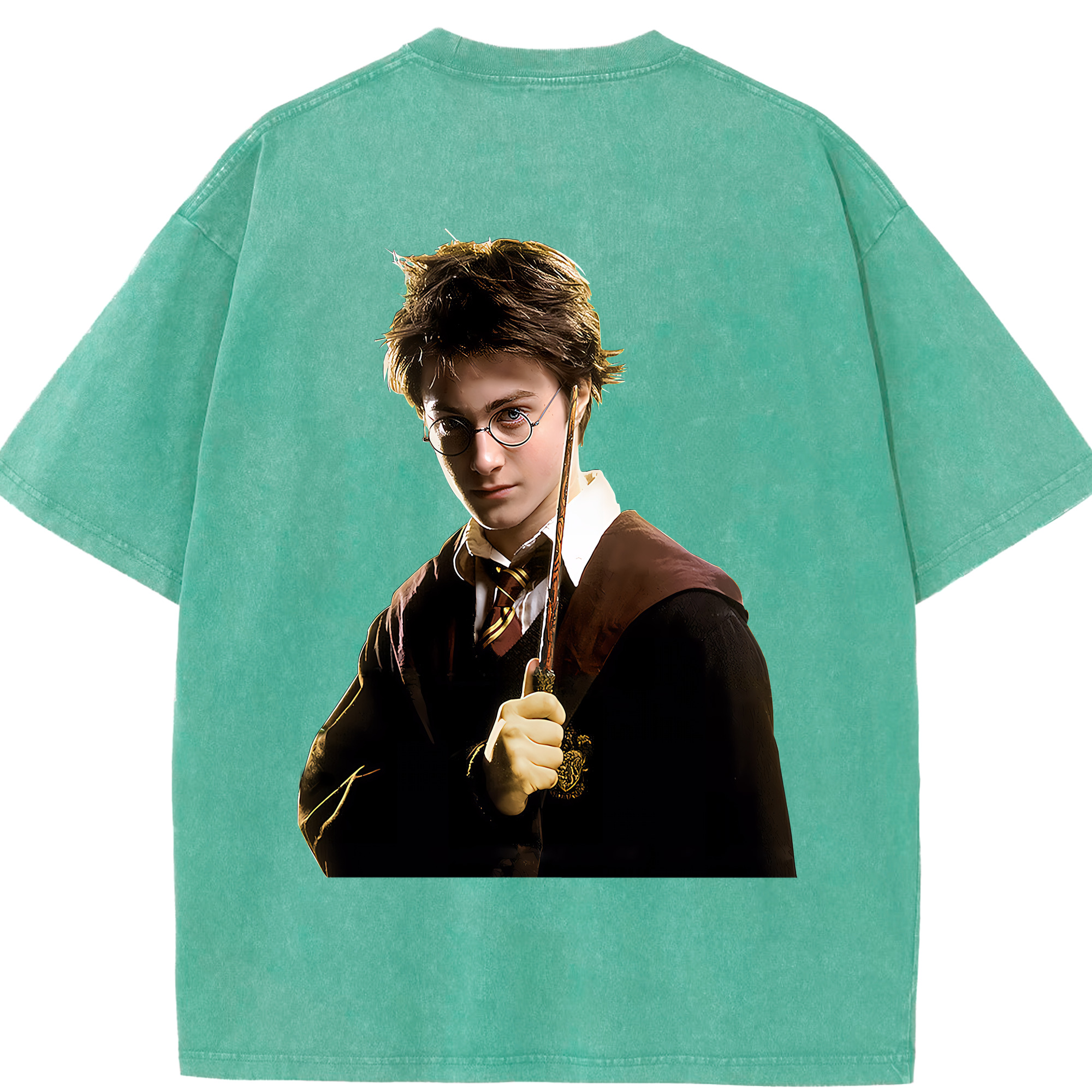 （画像用） Harry Potter ハリー・ポッターシリーズ 綿100% ヴィンテージ風 半袖Tシャツ（背面プリント）